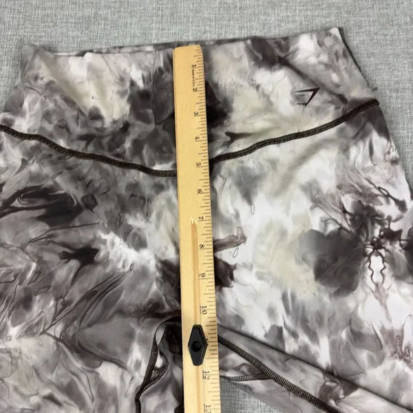 Gymshark Ori Leggings Womens XL Gray Cream Marble Print High Rise 7/8 Yoga - Image 4