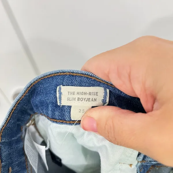 Madewell Size 25 Blue High Rise Slim Boyjean Distressed Raw Hem Jeans - Image 10