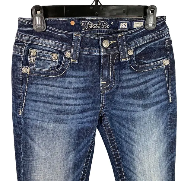 Miss Me Jeans‎ Women's Size 26 Signature boot cut Denim Embellished Pockets - Image 4