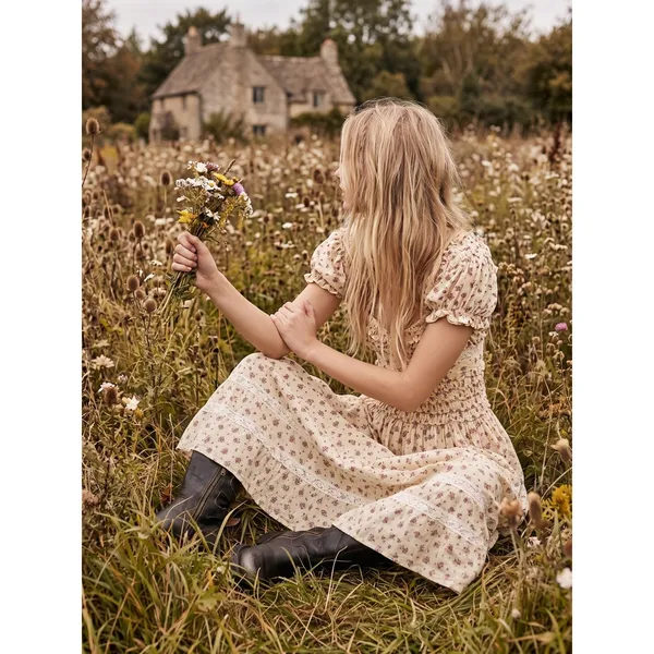 Free People Dainty Cottage Ethereal Bali Juniper Midi Dress 10 Lace Cream Floral - Image 13