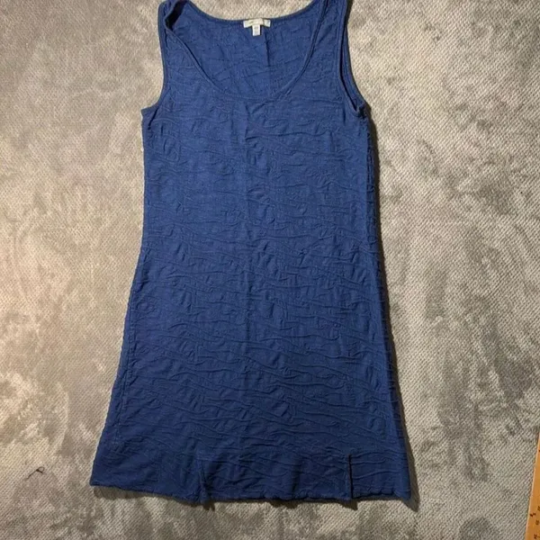 Horny Toad Samba Wave Tank Dress Medium Blue Organic Cotton Tencel Sleeveless #1 - Image 2