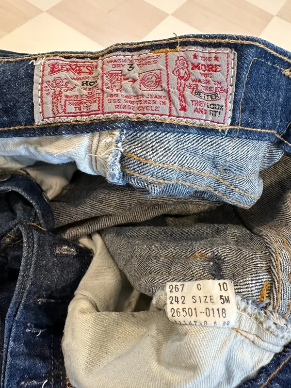 vintage levi’s 501s xx 80s straight leg slim fit dark blue wash denim jean USA - Image 7