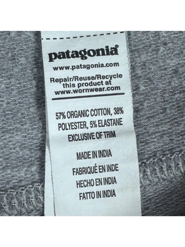 Patagonia Organic Cotton Gray Jogger Sweatpants XL Made In India - Image 6