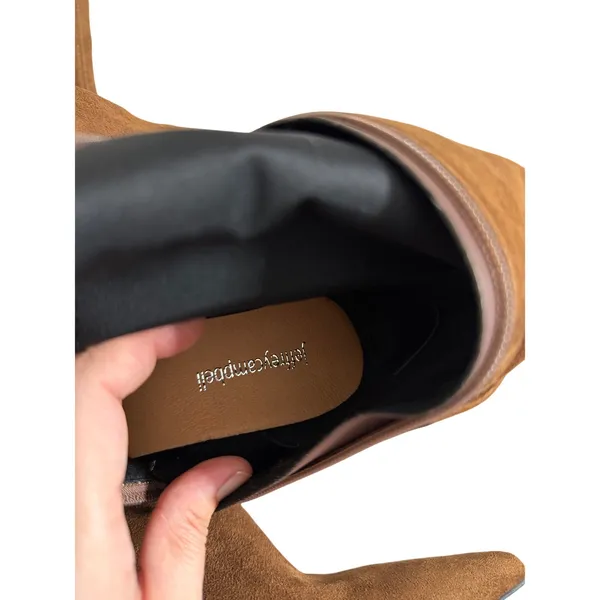 Jeffrey Campbell‎ Acclaim Thigh High Boots Size 8.5 Brown Faux Suede Pointed Toe - Image 6