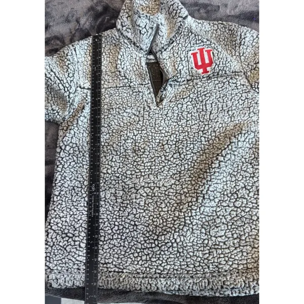 BoxerCraft Indiana Hoosiers Sherpa Fleece Quarter Zip Pullover Sweatshirt Med - Image 8