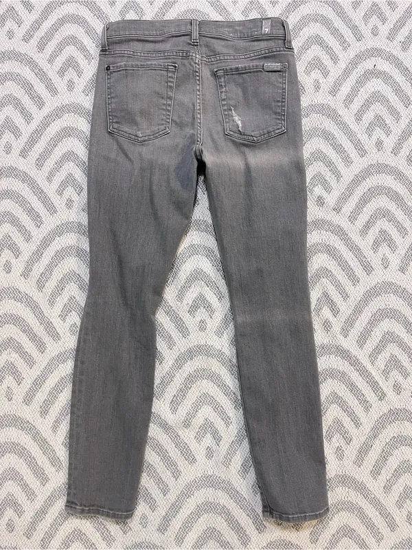 7 FOR ALL MANKIND Women’s Ankle Skinny Gray Distressed Denim Jeans 28 7FAMK - Image 4