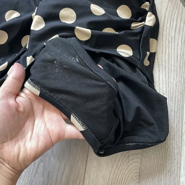 J.Crew Strapless Swimsuit polka dot one piece womens Black size 8 classic beach - Image 4