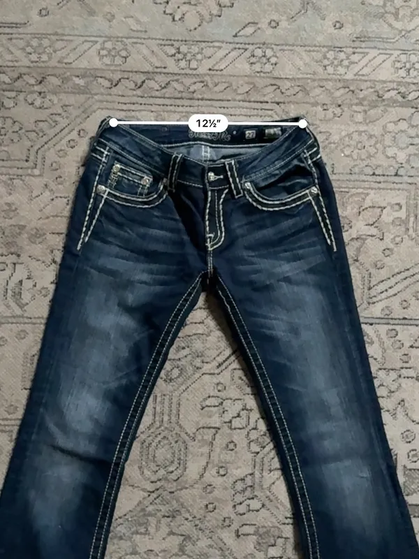 Miss Me Indigo Bootcut Jeans with Contrast Stitching - Image 7