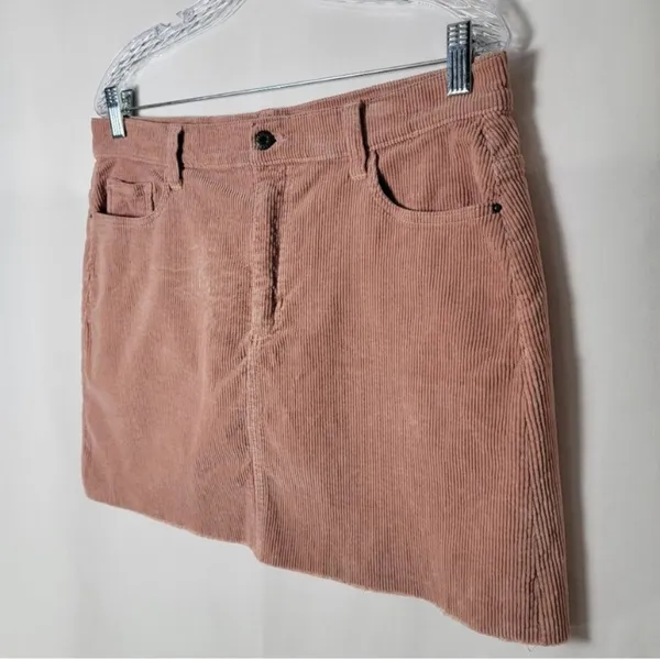 Sneak Peak Mauve Dusty Rose Pink Corduroy Mini Skirt Large - Image 5