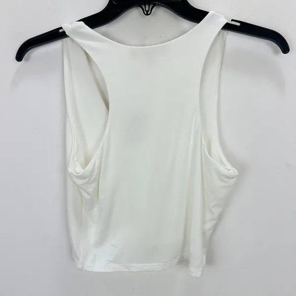 Lulus Feel Like Dancing White Crop Top Minimalist Stretch Jersey Knit Small NWT - Image 8