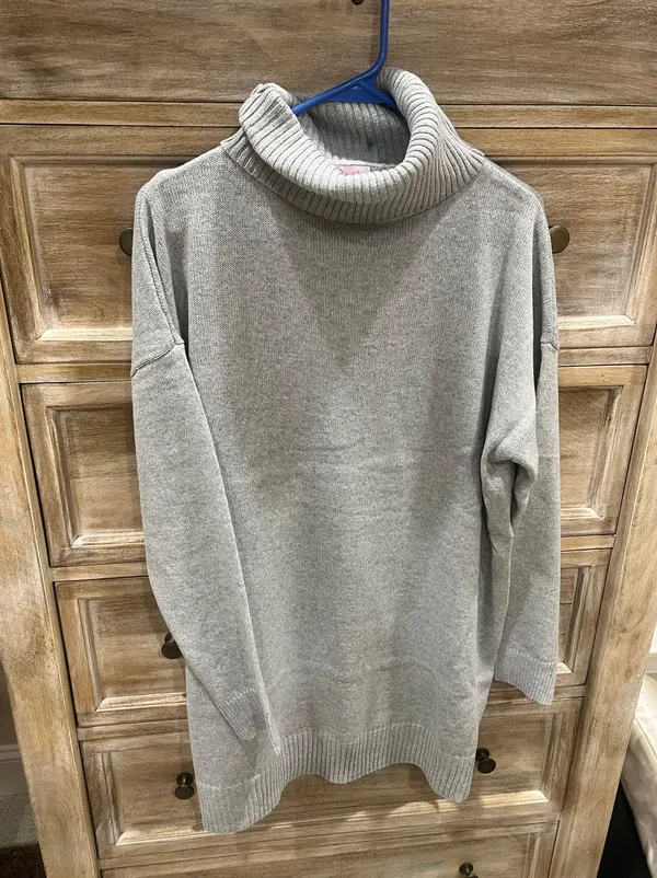 Grey Sweater Dress Small Gray - Image 3