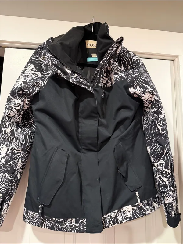 Roxy Jetty Block Jacket Size M BLACK WATERPROOF SKI SNOWBOARD WINTER SNOW - Image 2