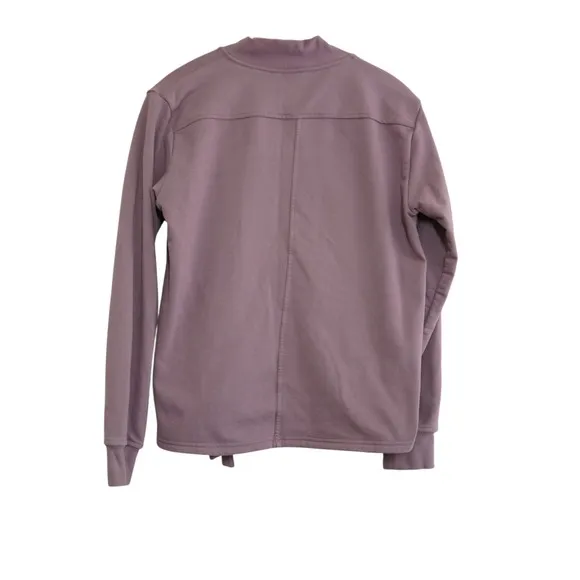 Athleta XS Purple Mindset‎ Wrap Sweatshirt Fleece Side Tie Pilates Balletcore - Image 7