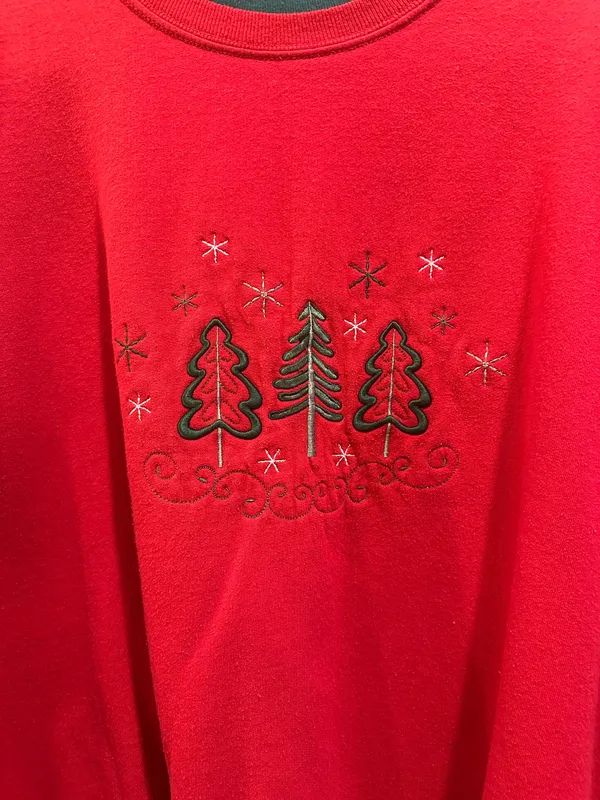 Endless Designs Vintage Holiday Christmas Trees Sweatshirt - Image 3