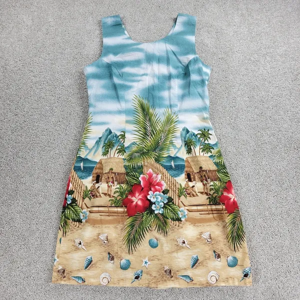 VTG KYs Hawaiian Dress Womens S Tropical Floral Beach Sleeveless Mini Sundress - Image 12