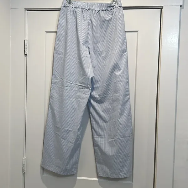 Hollister poplin wide leg sleep blue and white pj pants size small. NWOT! - Image 9