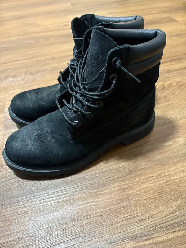 Timberland Premium Waterproof Boots Womens 9.5 Black Nubuck Lace Up A1I56S - Image 5