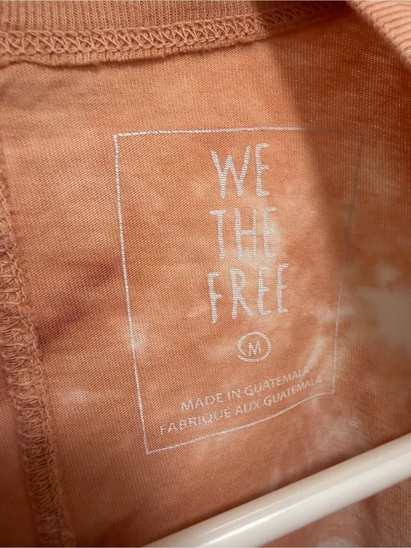 Free People We the Free Be Free Tie Dye Long Sleeve Tee Cabernet Combo Medium Crew Neck - Image 4