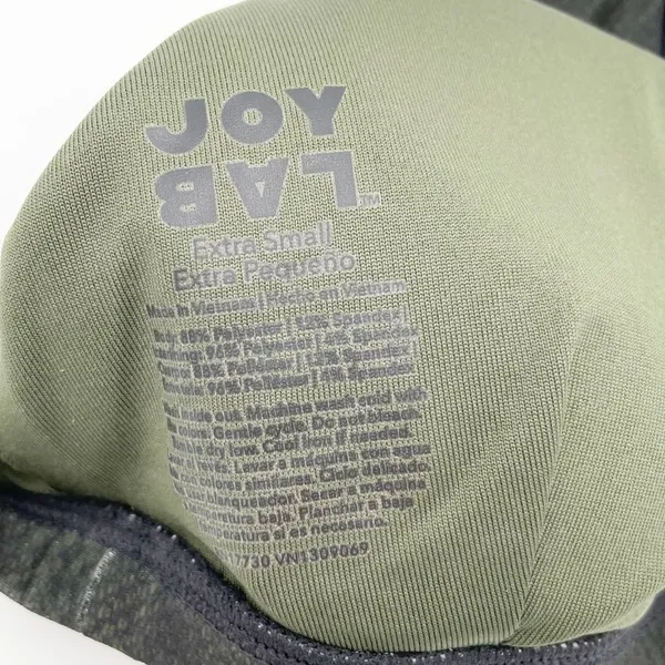 JoyLab Dark Green & Black Snakeskin Reptile Print Strappy Sports Bra Size XS - Image 5
