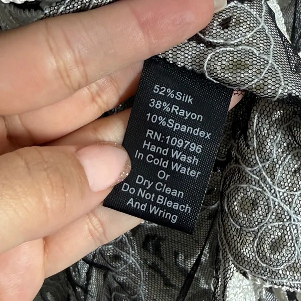 Pretty Angel Lace Jacket Topper Size L Black Silk Blend Boho Artsy Whimsygoth - Image 8
