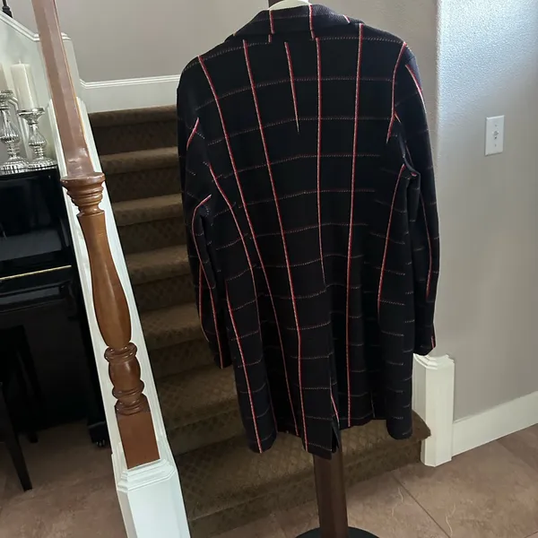 Avec Les Filles Knitted Plaid Coat - Image 3