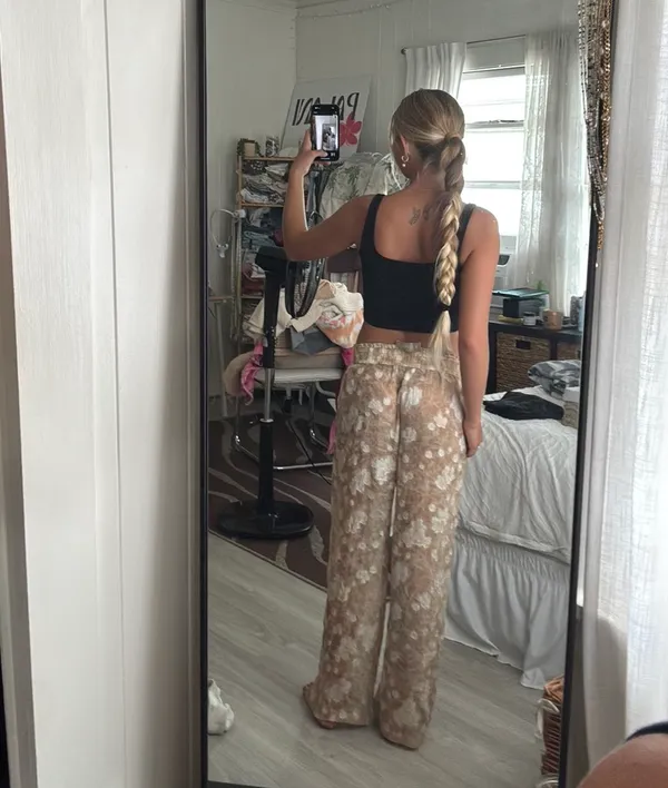 Floral See Through Beach Pants Multi - Image 2