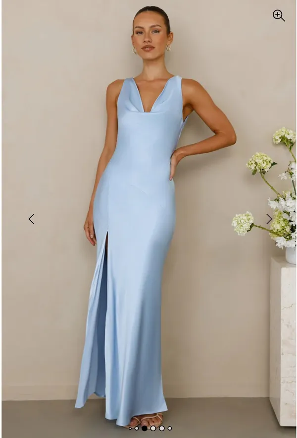 Hello Molly Loretta blue cowl satin maxi dress - Image 2