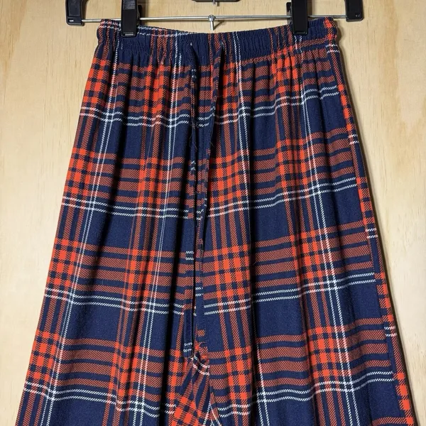 NFL Chicago Bears Plaid Pajama XS Orange‎ Blue Sleepwear Lounge - Image 3