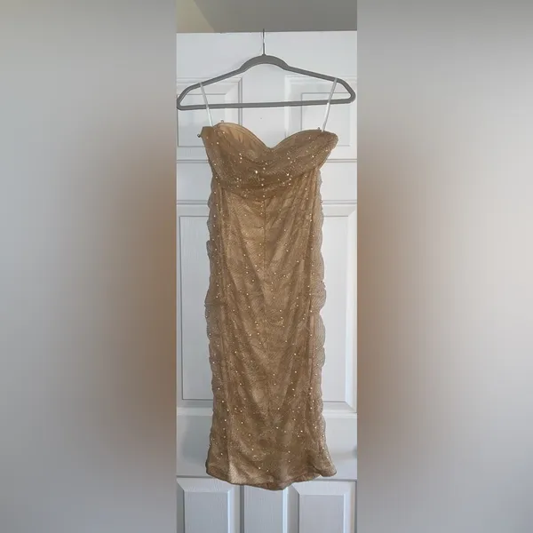 Hello Molly Magical Connection Midi Dress in Gold Size 8 New with tags - Image 7