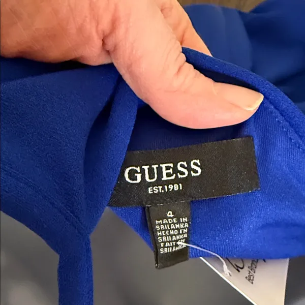 Guess NWT Size 4 Royal Blue Keyhole Halter Sheath Cocktail‎ Dress - Image 8
