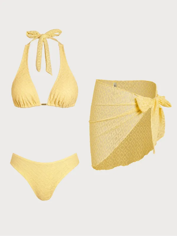 Samiol Yellow Metallic Bikini Three - Image 2