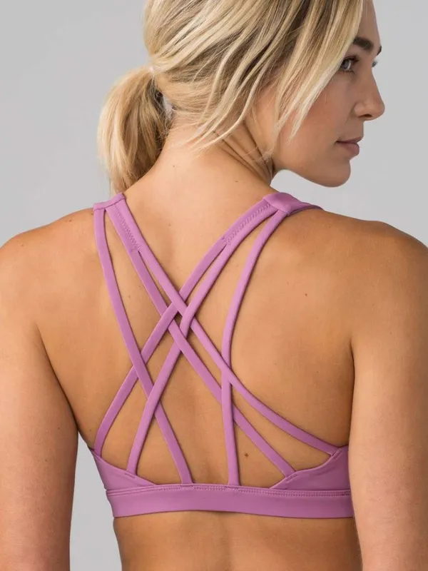 Lululemon Free To Be Serene Strappy Sports Bra Velvet Dust Purple 6 - Image 3