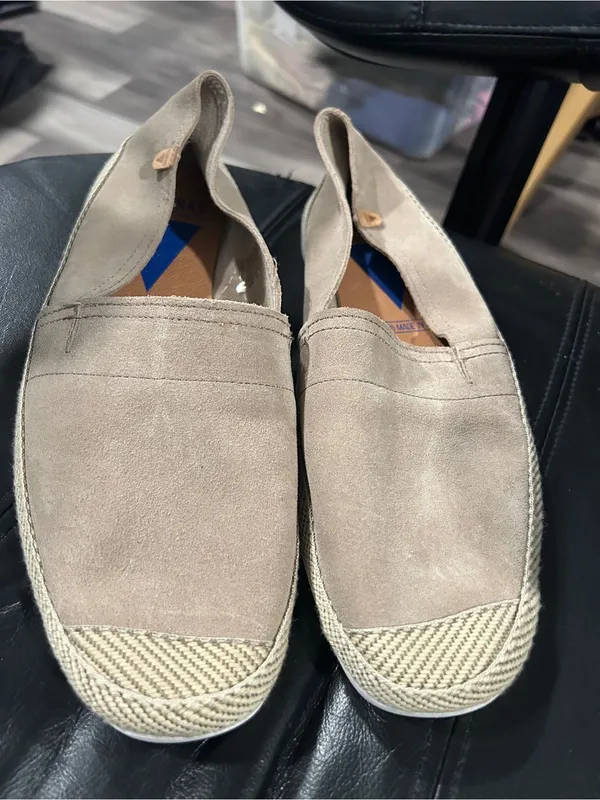Women's Suede Slip-On Flats in Light Taupe - Image 3