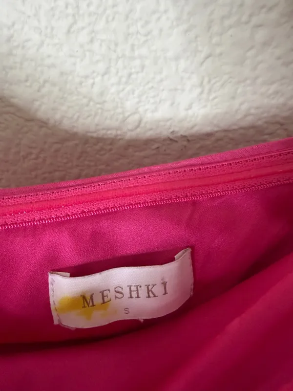 Meshki Katia Ruched Mini Dress Hot Pink Womens Size S - Image 6