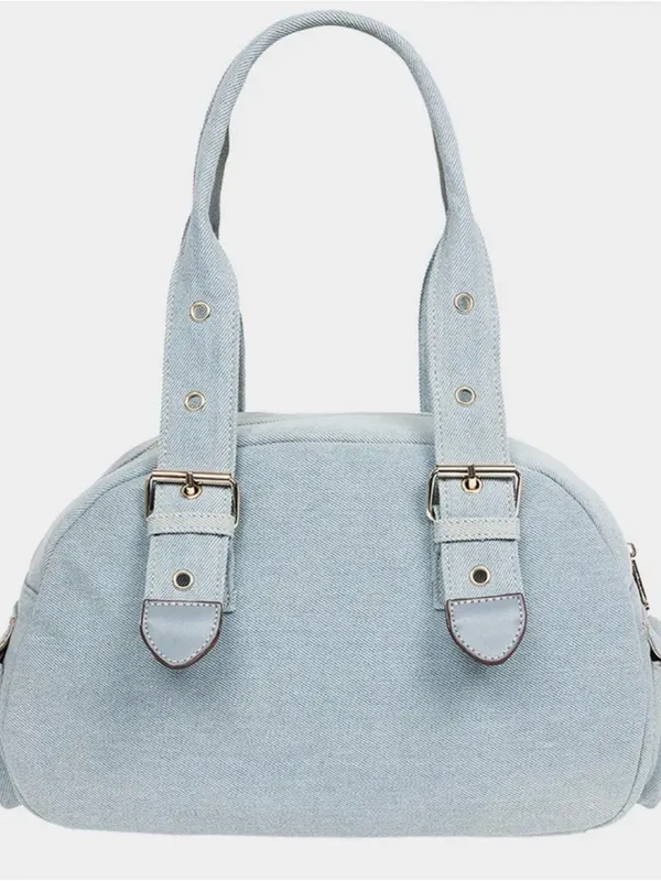 True Religion Light Denim Blue Patchwork Shoulder Bag - Image 2