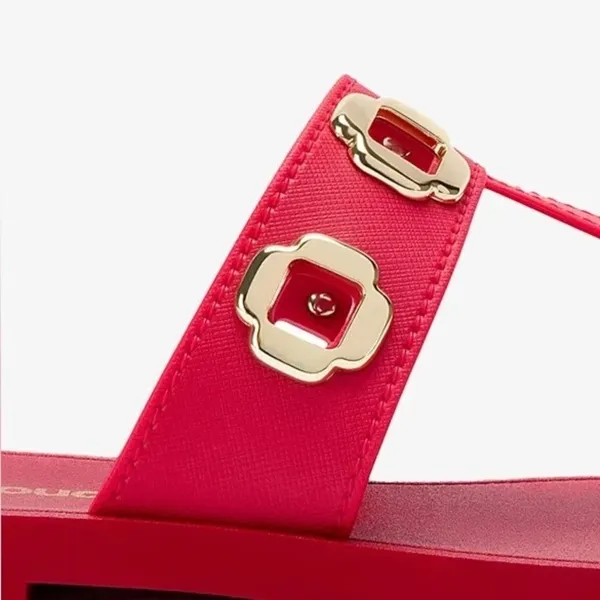 Larroudé Milan Slide‎ Cushioned Sandal (Women), Scarlett Red, Size 8/9, NWT - Image 3