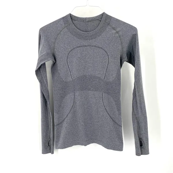 Lululemon athletica Swiftly Tech Long Sleeve Gray Lounge Workout Crew TShirt - Image 3