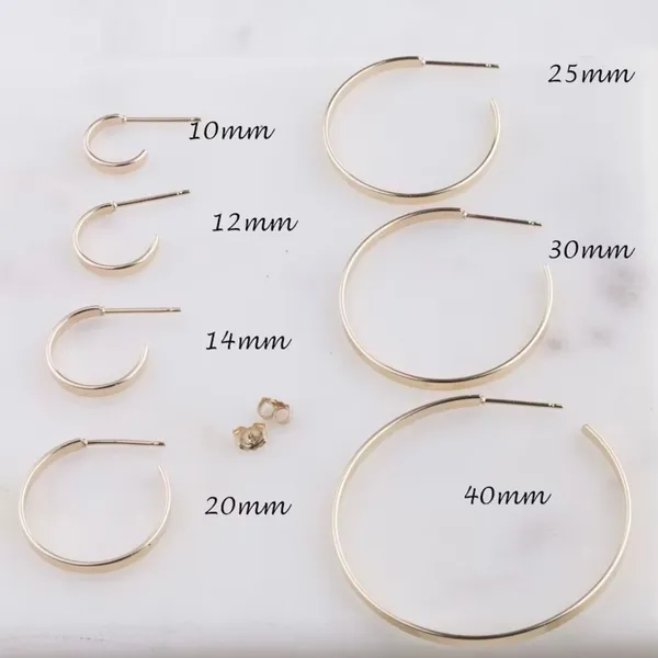14K gold filled hoop earrings 40 mm diameter NEW - Image 4