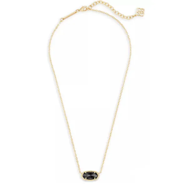 Kendra Scott Glass Stone Elisa Pendant Necklace Gold & Black - Image 7