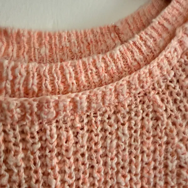 FREE PEOPLE | Electric City Coral Beachy Linen Cotton Round Neck Sweater Medium - Image 3