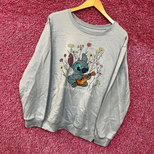 Stitch Enjoy All the Little Things Disney Movie Crewneck XL - Image 3