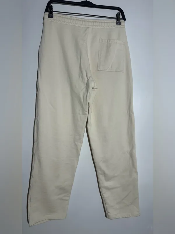 Zara Wide Leg Drawstring Pants - Cream - Image 2