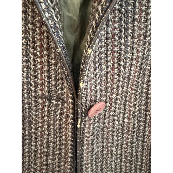 Ciao Sport Ltd Vintage Wool Blazer Womens 12 Brown Tweed Piping Academic Jacket - Image 8