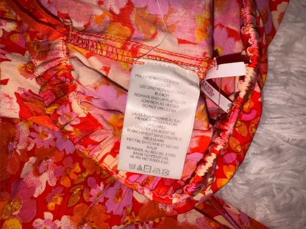 NEW FREE PEOPLE Amy Floral Cotton cutout Orange Jumpsuit sz M - Image 9