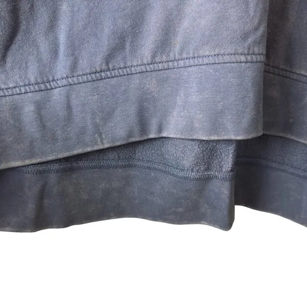 Free Press Distressed Blue Hooded Sweatshirt Size Medium - Image 4
