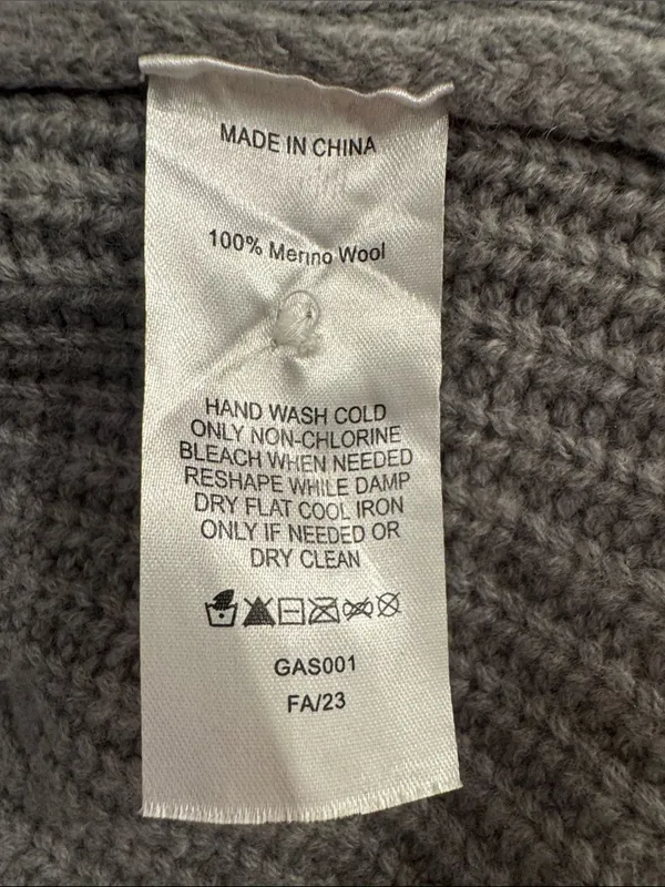 Quince Australian Merino Wool Collared Cable Cardigan Heather Grey XS - Image 6
