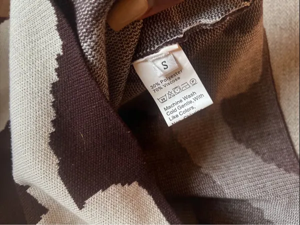 Sleeveless Zebra Print Knit Dress - Brown&Cream - Image 4