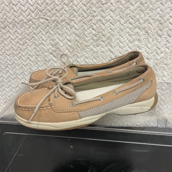 Sperry Top Sider Womens Tan Boat Shoes 2-eye Loafers size 8M Nautical‎ Preppy - Image 2