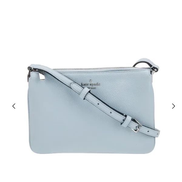 Kate Spade New York Crossbody Bag Purse Small Powder Blue Leather Triple Gusset‎ - Image 2