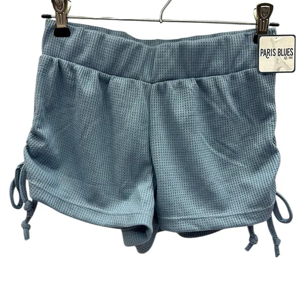PJ Set Paris Blues Waffle Knit Adjustable Spaghetti Strap Tank and Shorts Small - Image 7